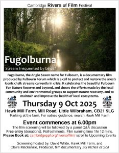 Poster with image of stream and details of event